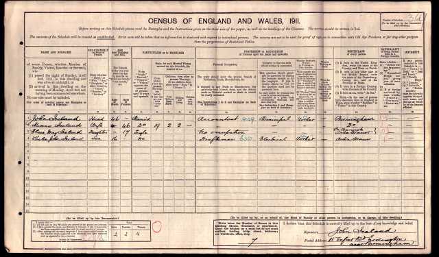 IRELAND 1911 England Census